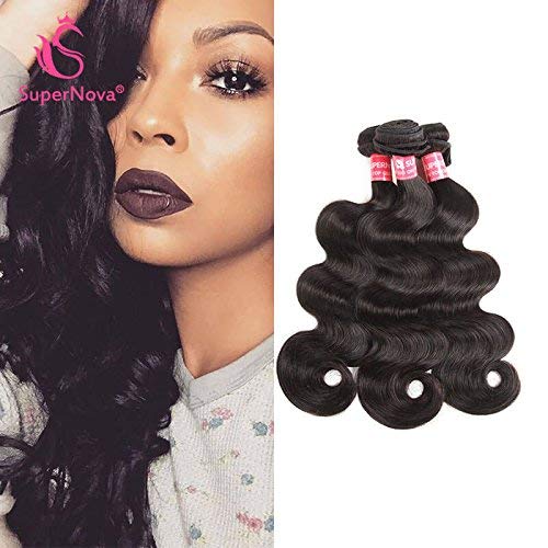 SuperNova 8A body wave Hair Weave 3 Bundles Unprocessed Brazilian Virgin Human Hair Extentions Deal With Mixed Lengths Natural Color 95-105g/pc(14+16+18)