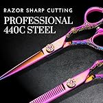 Saki Shears Kohana Pink Set of Professional Hair Shears - Includes Cutting and Thinning Shears - 440C Japanese Steel - Image 4