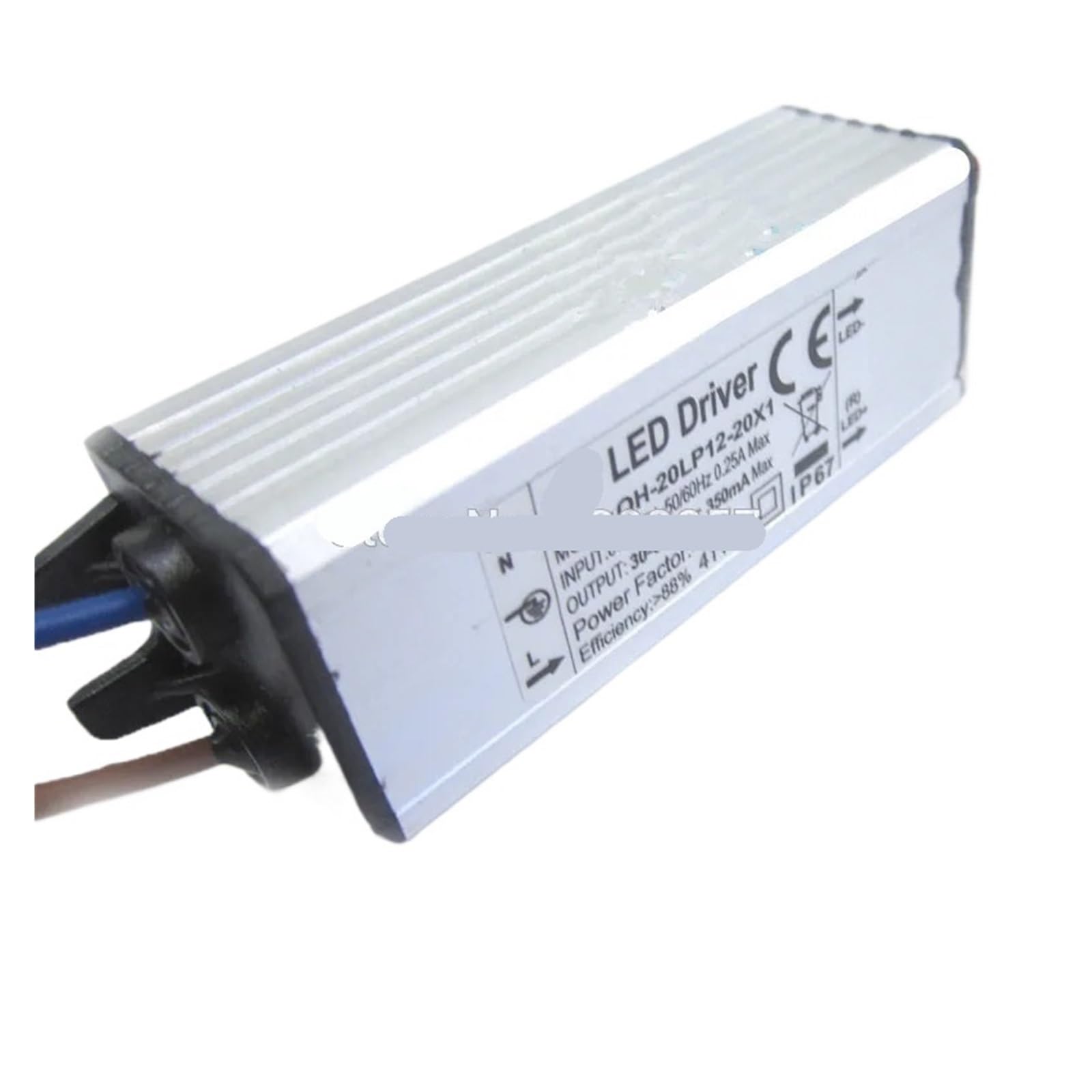Pilote LED étanche 20W DC30-68V 300mA IP67 transformateur courant constant pour spots extérieurs