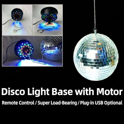 Motor para bola espejada VBESTLIFE, rotación de 360 grados con control remoto, efectos de luz múltiples, para fiestas, bodas y escenarios miniatura 4