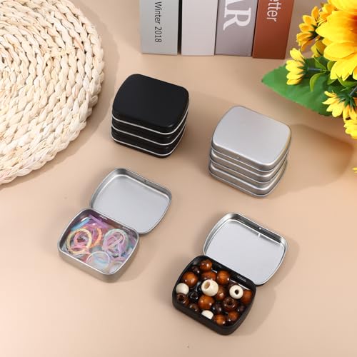 ChauLanBow 8 Stück Blechdose mit Deckel, Metalldosen mit Deckel, Kleine Metalldose, Aufbewahrungsbox mit Deckel Klein Metall, Blechdosen mit Deckel, Kleine Dosen Metall Rechteck für Kleinigkeiten