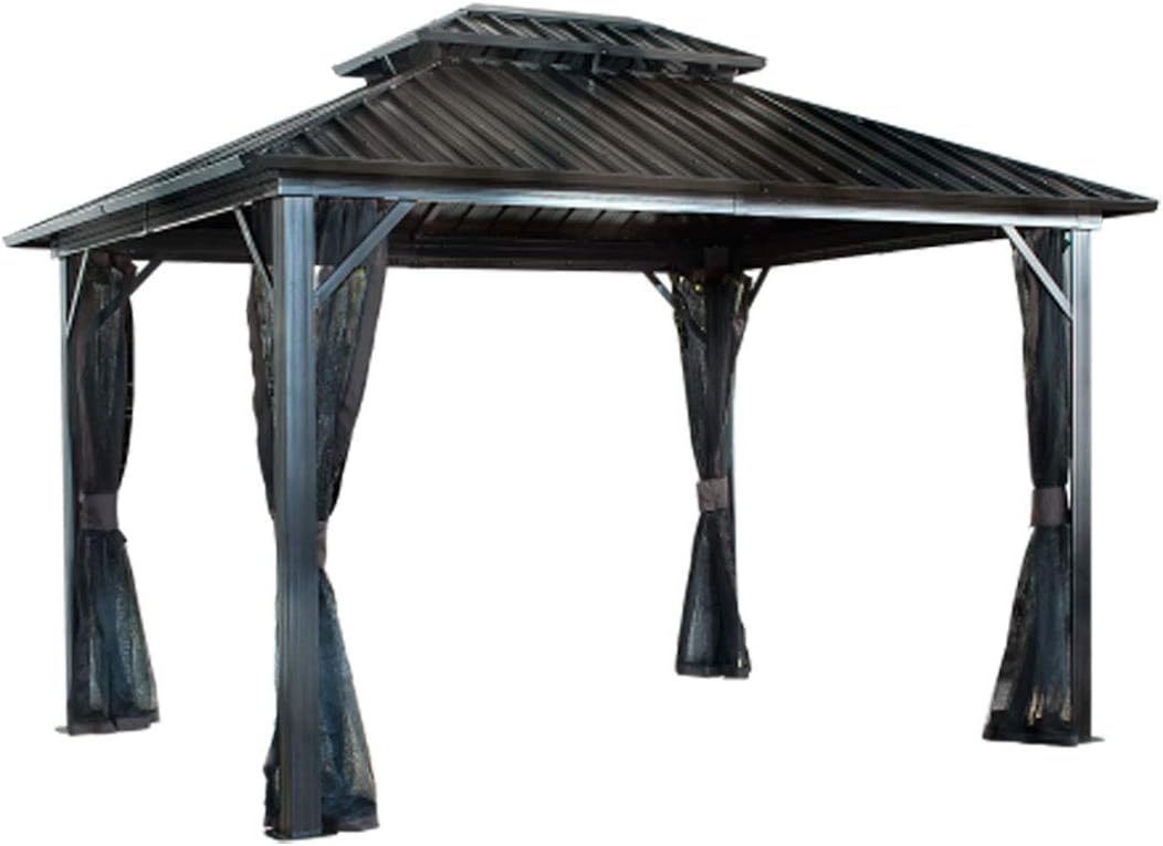 Sojag 12x12 Genova II Hardtop Gazebo with mosquito netting