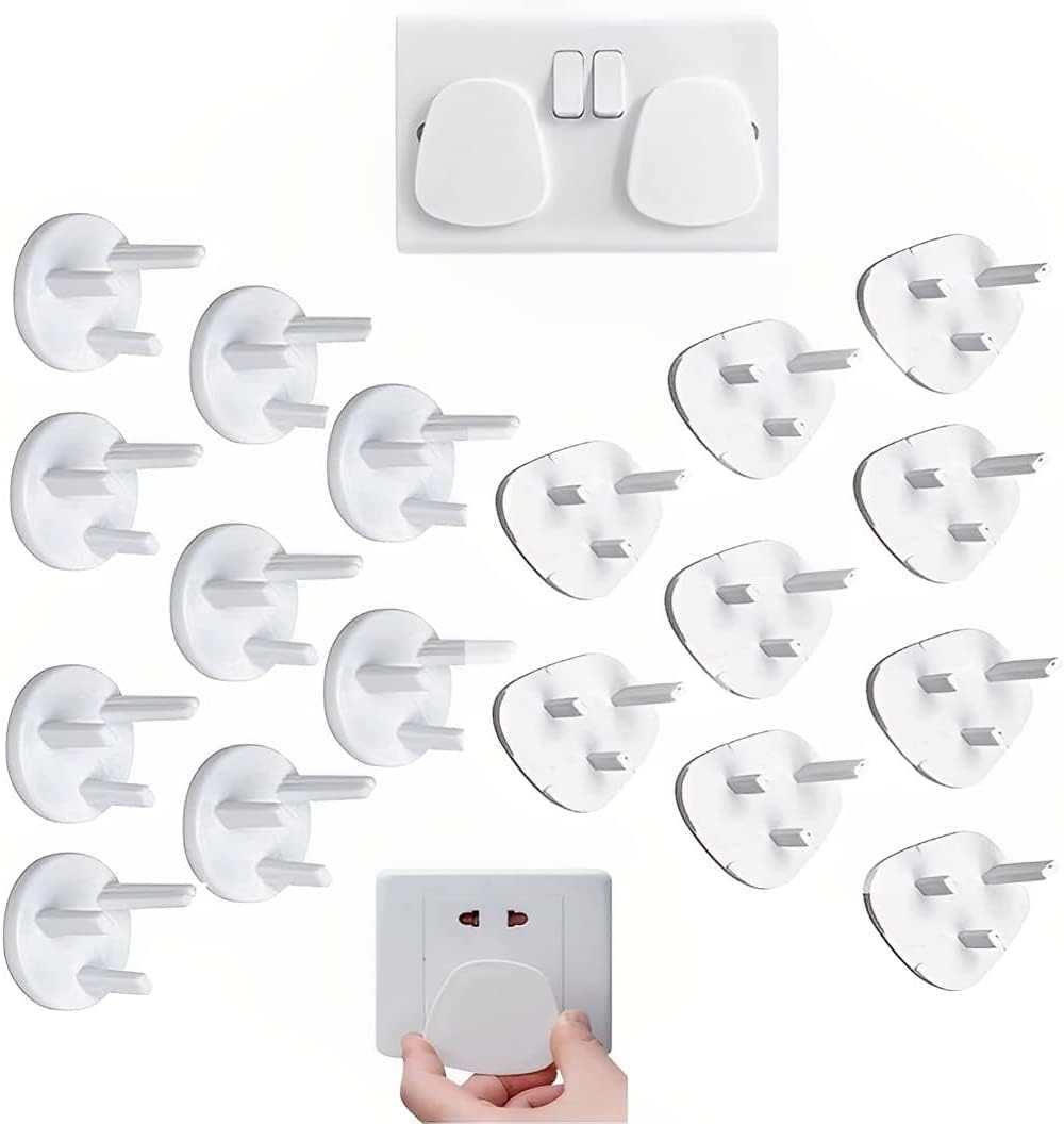 Outlet Plug Covers 20Pcs, Baby Safety Socket Covers, Baby Proofing Plug Covers 2 Styles Child Proof Electrical Socket Protectors for Child Baby Home and School (20 Pack)