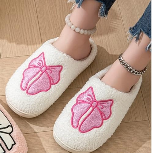 Women's Memory Foam Slippers with Elegant Sparkling Bow, Cute and Fashionable House Shoes3