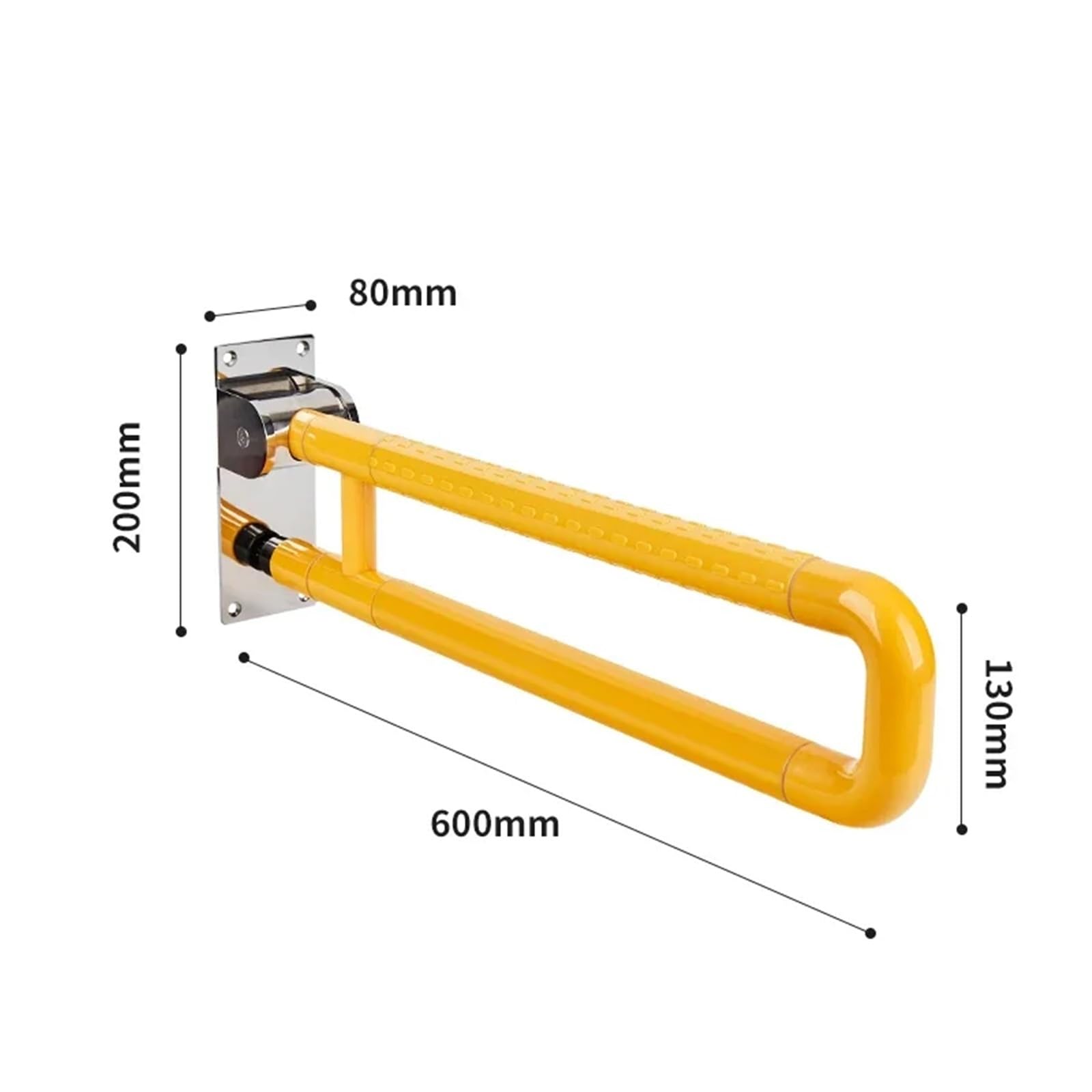 Barra abatible para baño y aseo Barra de agarre plegable for personas mayores, abatible hacia arriba y abajo, for baño, inodoro, rieles seguridad plástico ABS, forma U for discapacitados(White)