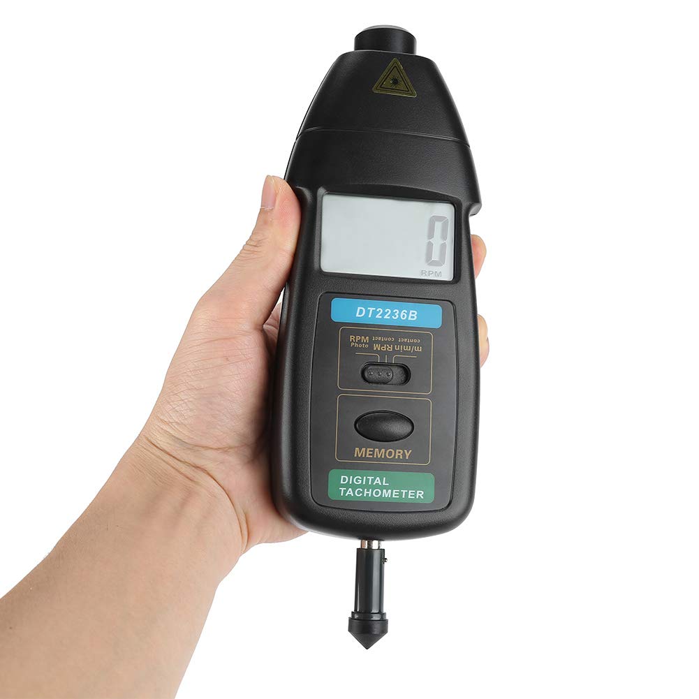 DT2236B Tachymètre photo/contact professionnel, Tachymètre numérique RPM Meter Contact Tachometer, 2.5~99,999 RPM Précision
