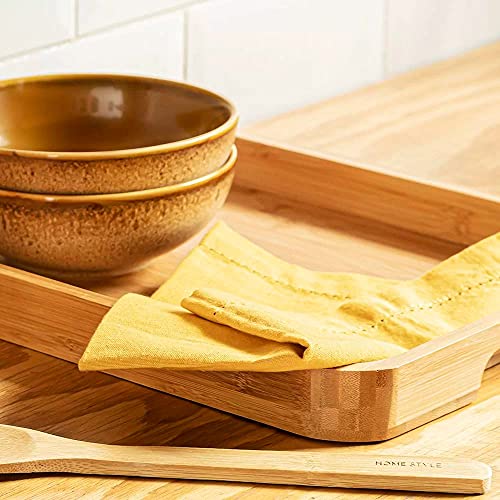 Bandeja Multifuncional Retangular Bambu MDF 40 x 30 cm