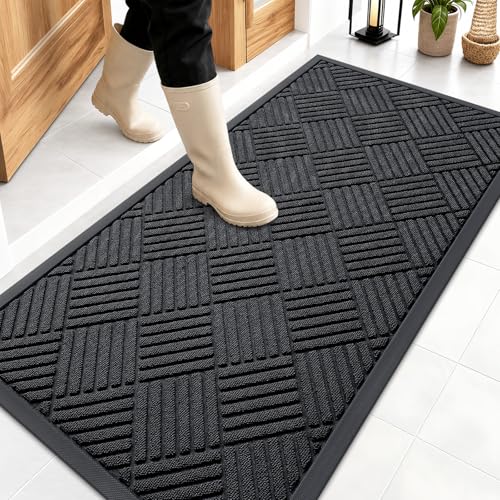Image of OLANLY Front Door Mat Outside Entrance 47x23, Waterproof Heavy-Duty Doormat