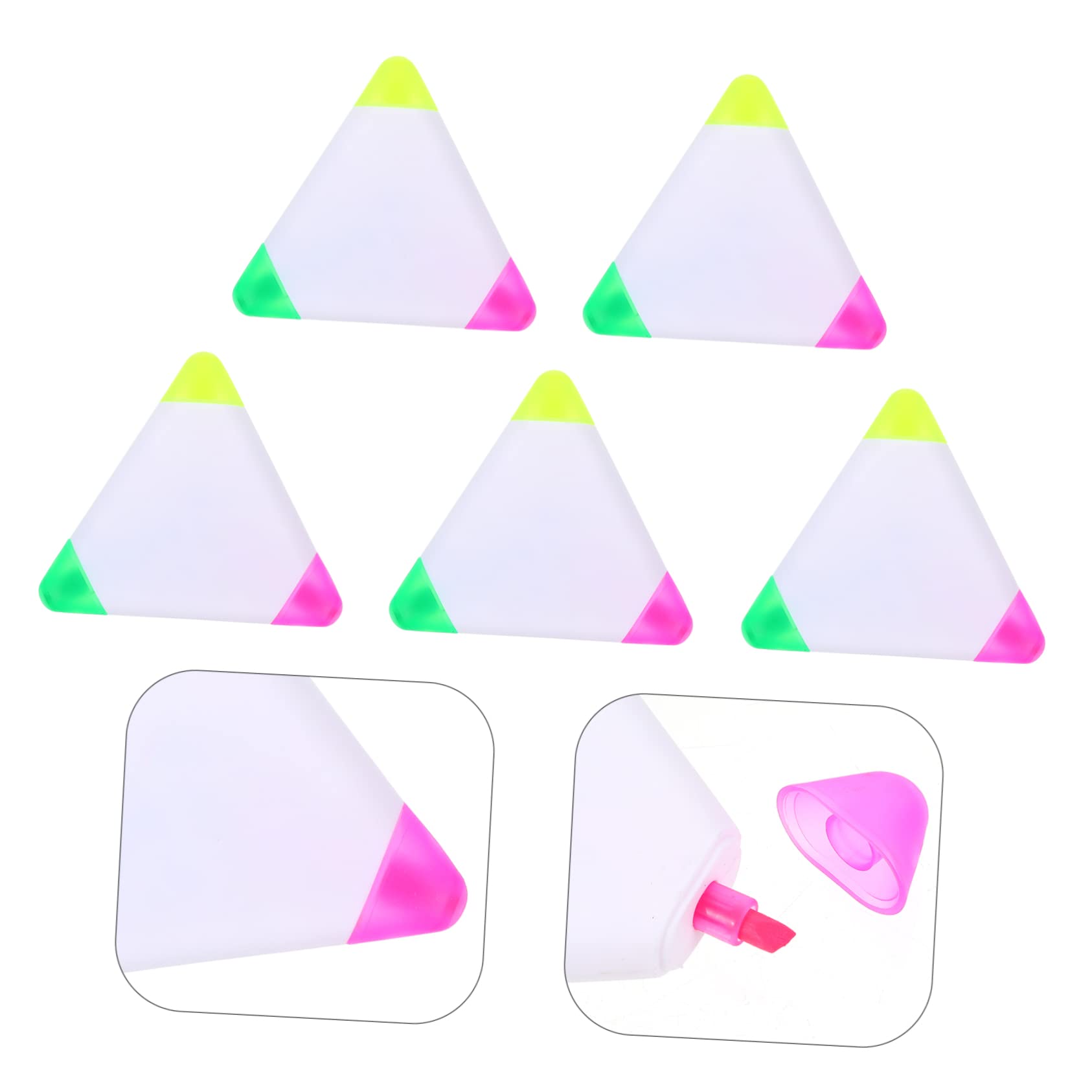HOMSFOU 6 Sätze Textmarker Textmarker Schreibstifte Fluoreszierender Farbstift Fluoreszierender Markierungsstift Dreieckmarker Fluoreszierende Zeichenstifte Dreieckmarker 5 Stück * 6