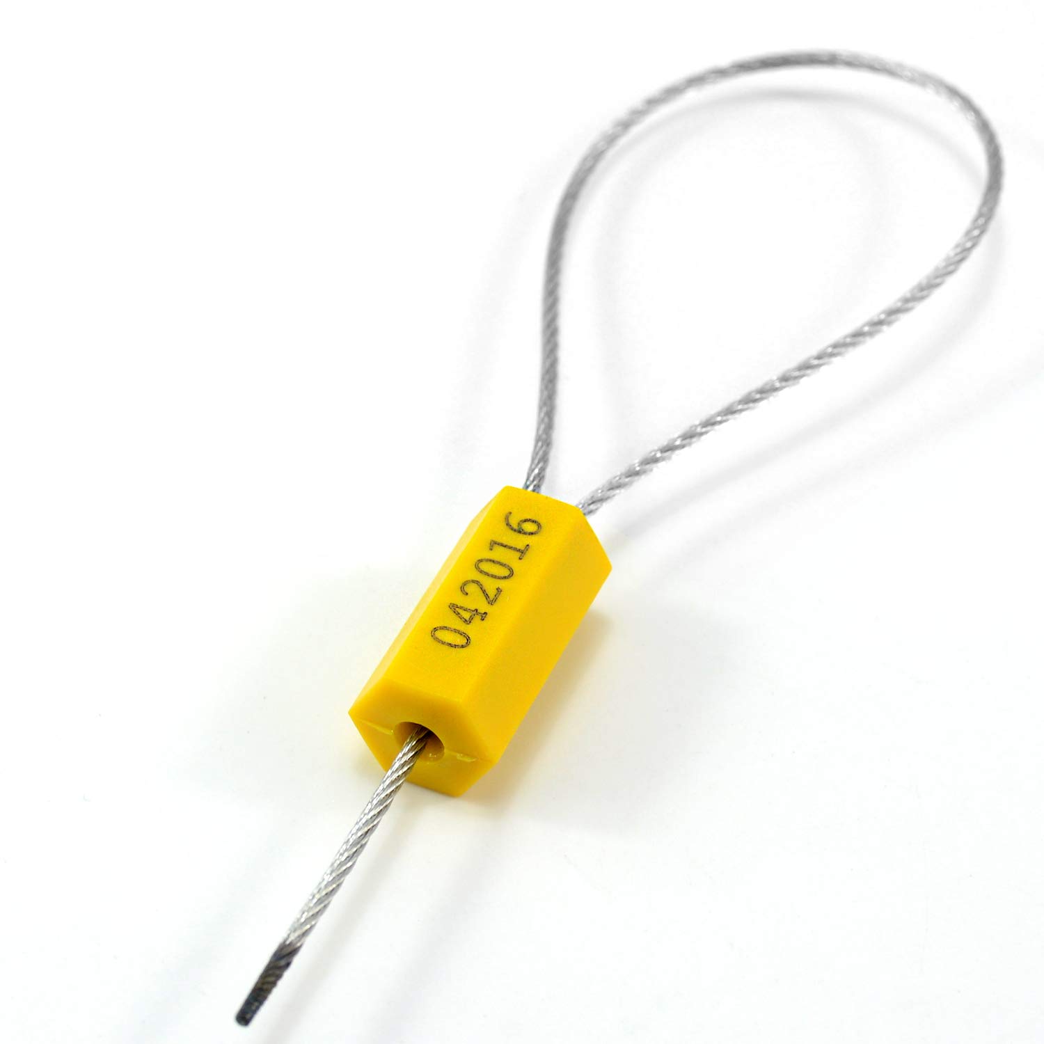 50 guarnizioni numerate per cavi di sicurezza, a prova di manomissione, in filo di acciaio, per rimorchi, fascette fermacavi (giallo)