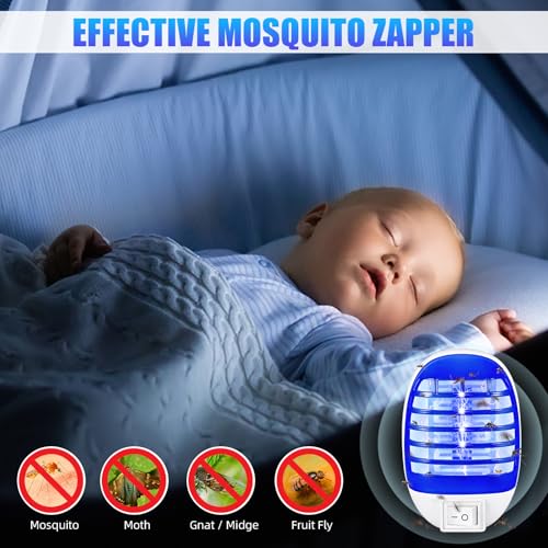 Image of 2026 Plug in Bug Zapper for Indoor Use 6 Pcs, Electronic Mosquito Zappers Indoor Bug Zapper Plug in for Flying Insect Automatic Mosquito Trap with Led Light for Patio, Bedroom, Kitchen, Office