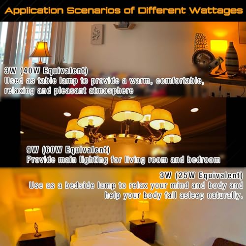 Image of Amber Sleep Light Bulbs, Warm Night Light Bulb 1800K, Orange Light Bulbs