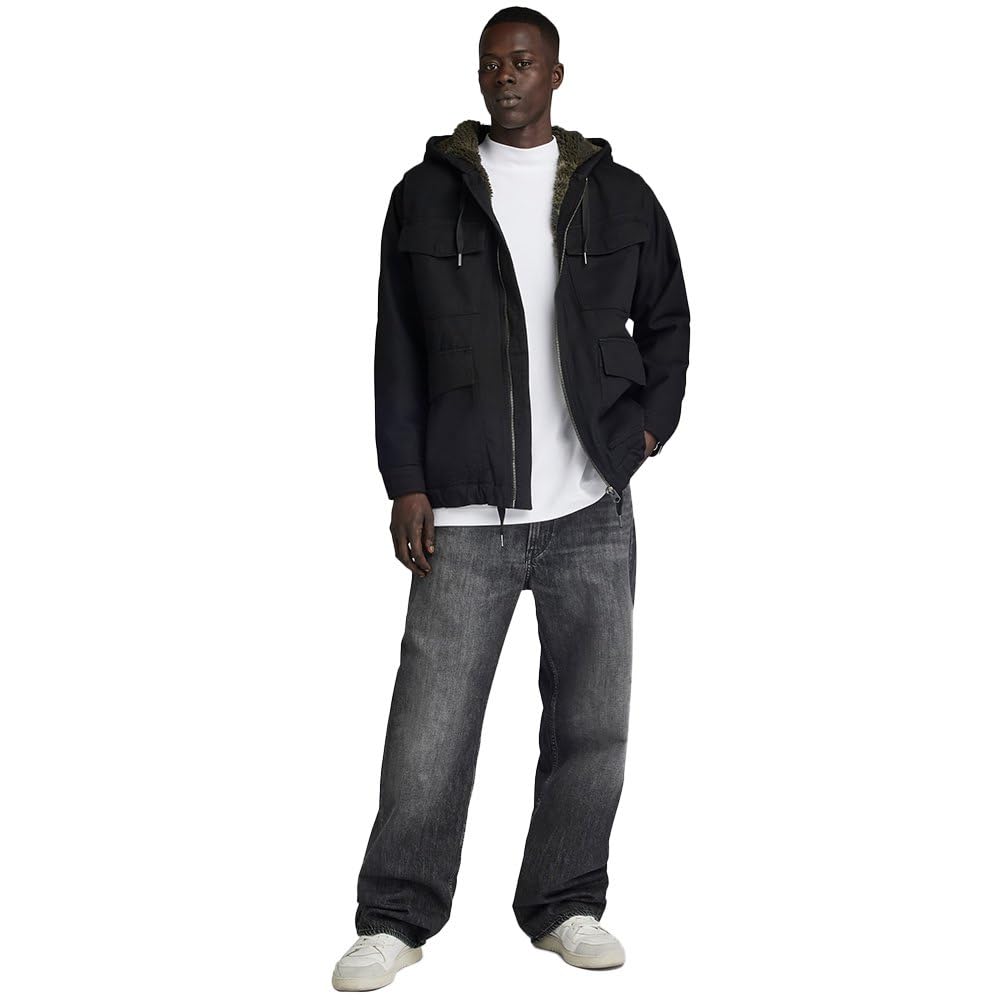 G-Star Para Hombre Chaqueta con capucha Sherpa, Negro (pitch black D23594-D304-A810), XXL