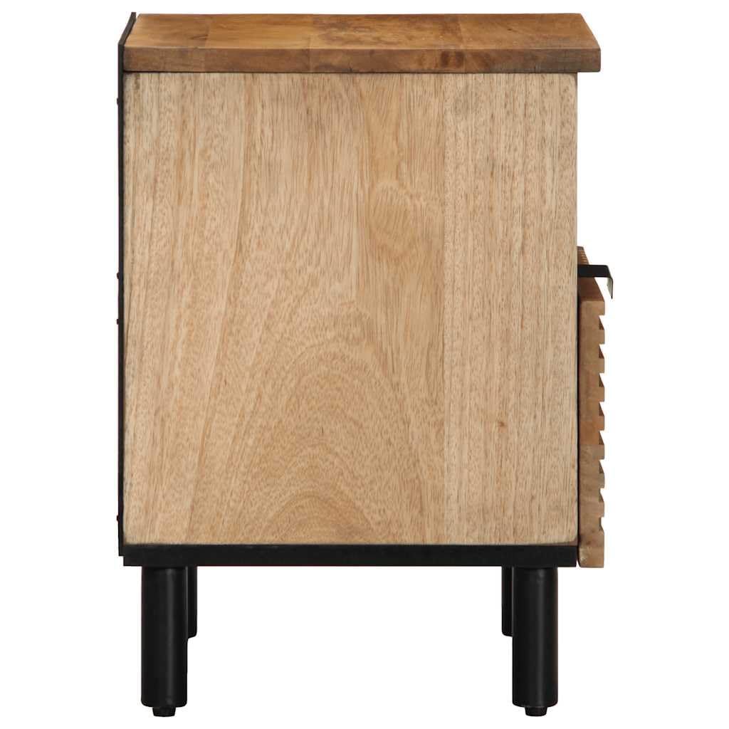 Homgoday Arredo Comodino Marrone 40x33x46 cm in Legno Massello di Mango,Arredo Credenza Armadio, Armadietto da Pavimento Mobili Ufficio, Comodino Credenza per Camera da Letto TYPE4017726