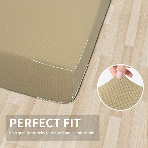 Image of Easy-Going Stretch Cushion Cover Sofa Cushion Furniture Protector Sofa Seat Sofa slipcover Sofa Cover Soft Flexibility with Elastic Bottom(Chair Cushion,Beige) | Sofa Cushion Furniture Protector Sofa Seat sofa slipcover Washable sofa cover soft with Elastic Bottom Beige