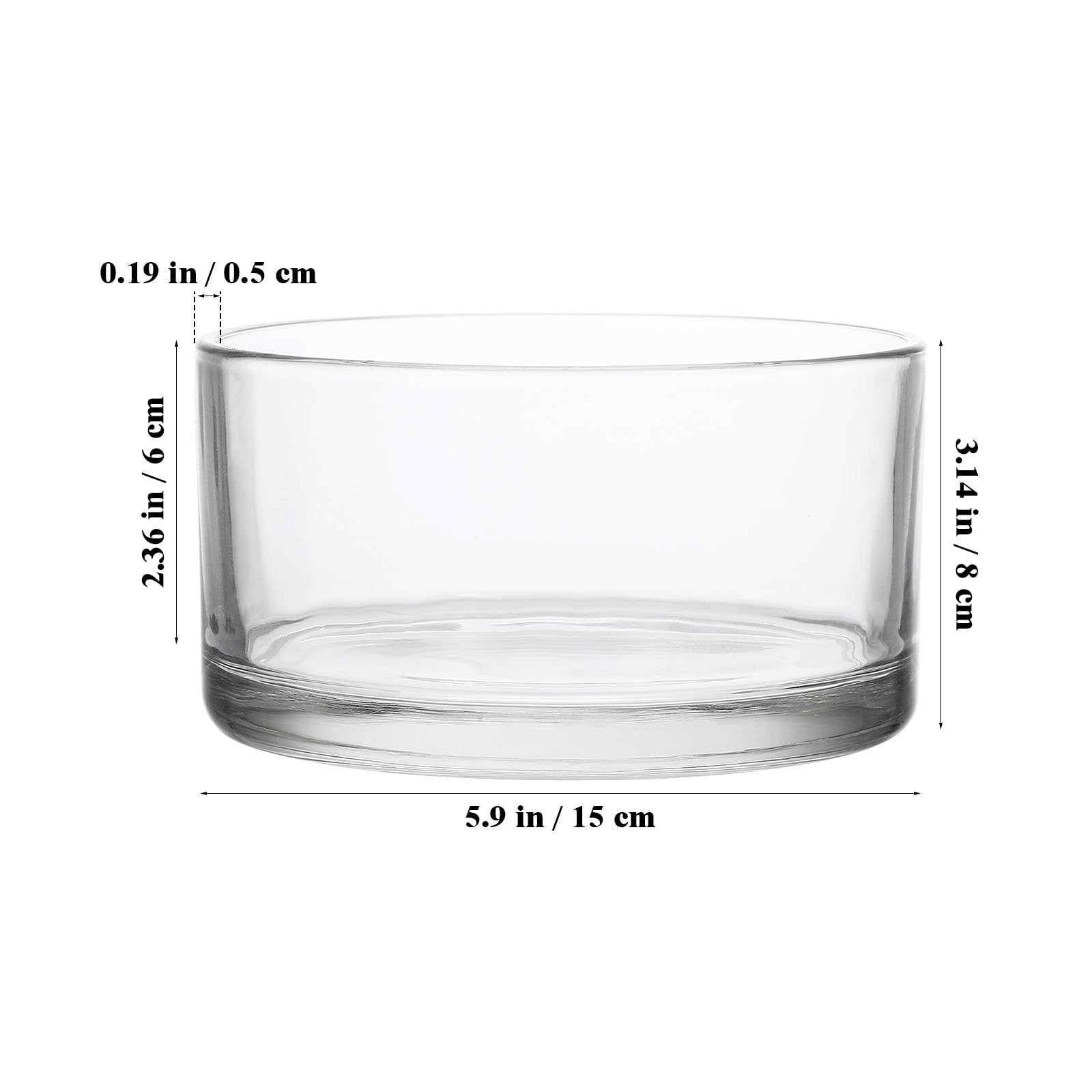 GALPADA Terrario Redondo de Vidrio Transparente para Plantas y Flores, Macetero Hidropónico Delicado y Resistente, Adecuado para Decorar el Hogar o Regalar