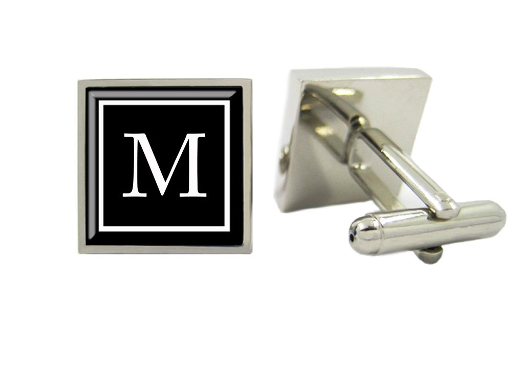 LBFEEL Monogram Cufflinks, Personalized Mens Cufflinks, Custom Initial Cufflinks, with Cufflink Box
