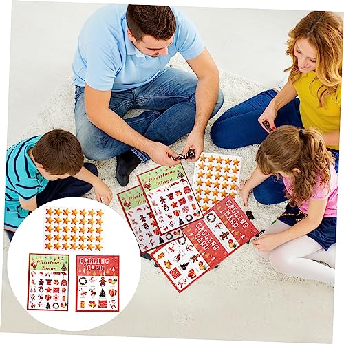 HOOTNEE 37 Pièces Bingo de Noël Cartes de Jeu Cartes de Bingo d'hiver de noël Carte de Bingo Jeu de Noel Jeux pour Noel Carte de Jeu de Bingo Loto de noël Ensemble de Jeu bourrage Papier – Image 2