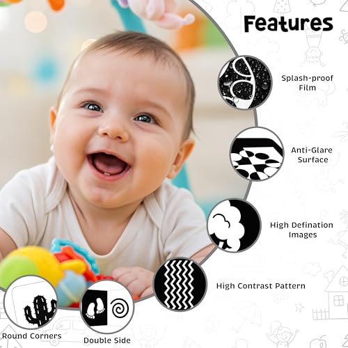 Image of SPARTAN KIDS High Contrast Flash Cards for Newborn 0-12 Months | Black & White Baby Sensory Toys | 14 Patterns
