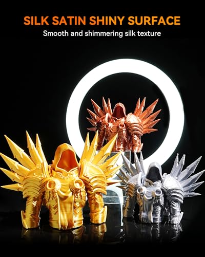 Image of TECBEARS Silk Filament 1.75, Shiny Silk PLA Filament, 3D Printer Filament with Smooth Silky Surface, 250G Spool, 8 Rolls, Gold+Silver+Black+White+Bronze+Red Cropper+Brass+Pink