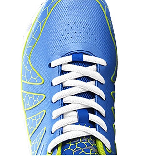 [3 Pairs]Oval Shoelaces,Casehq Flat Braided Shoe Laces Half Round 1/4",52 Inch Length Strings For Running Sports Sneakers Boots Skates Board Shoes Casual Shoes -Black+White+Blue #TOP4