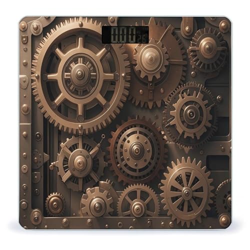 Báscula digital steampunk con pantalla grande y vidrio templado miniatura 1