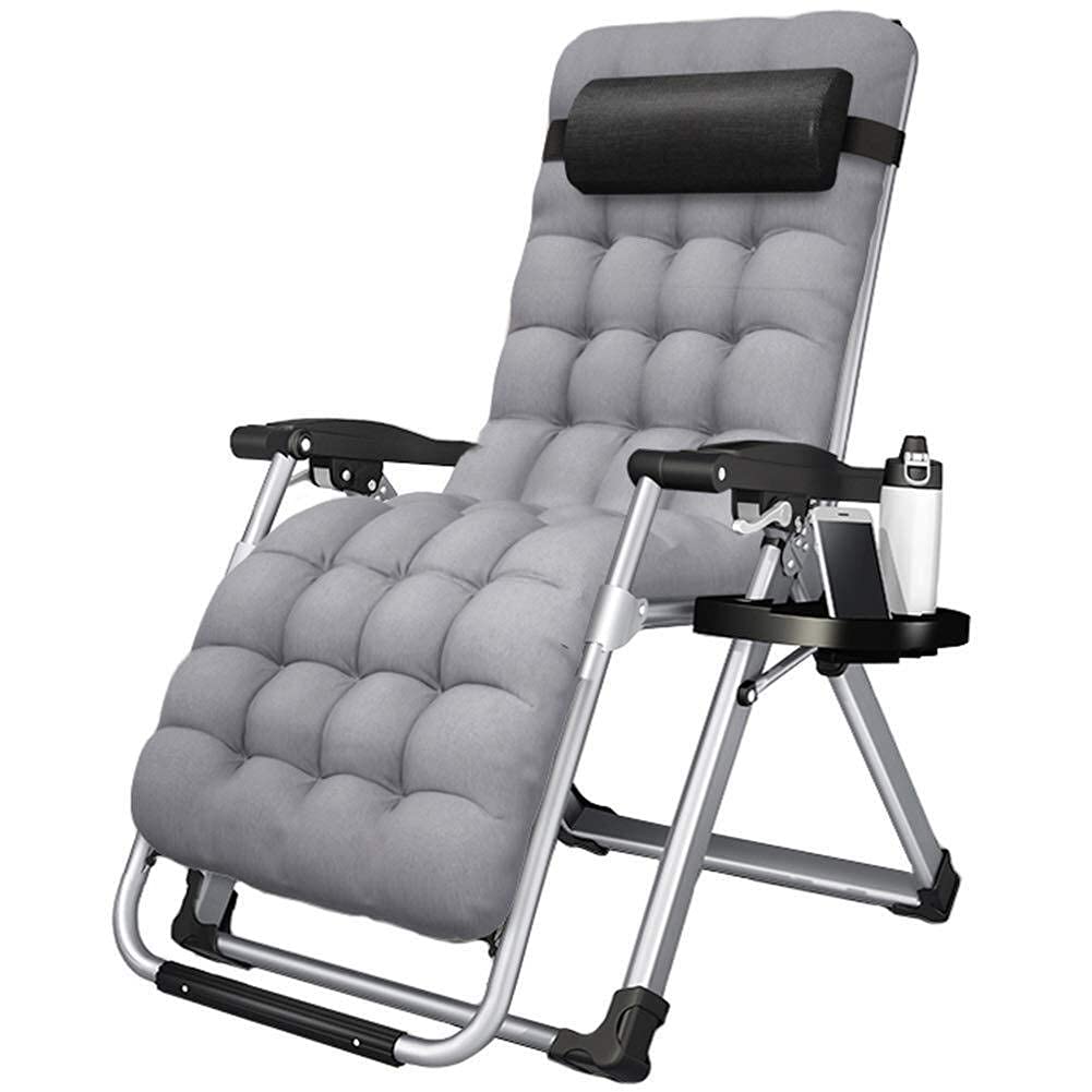 Chaise longue gravité zéro 200kg pliable et inclinable avec coussin
