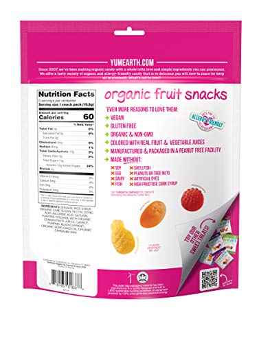 image for YumEarth Organic Tropical Flavored Fruit Snacks, 60- 0.7oz. Snack Pack