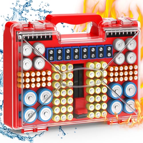 2025 Upgraded Large Battery Organizer Storage Case with Tester, Holds 185+Batteries with...