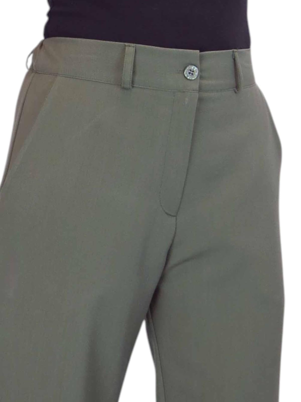 Paulo Due Pantaloni da Donna A Gamba Dritta con Elastico in Vita, Pantaloni da Ufficio E da Lavoro