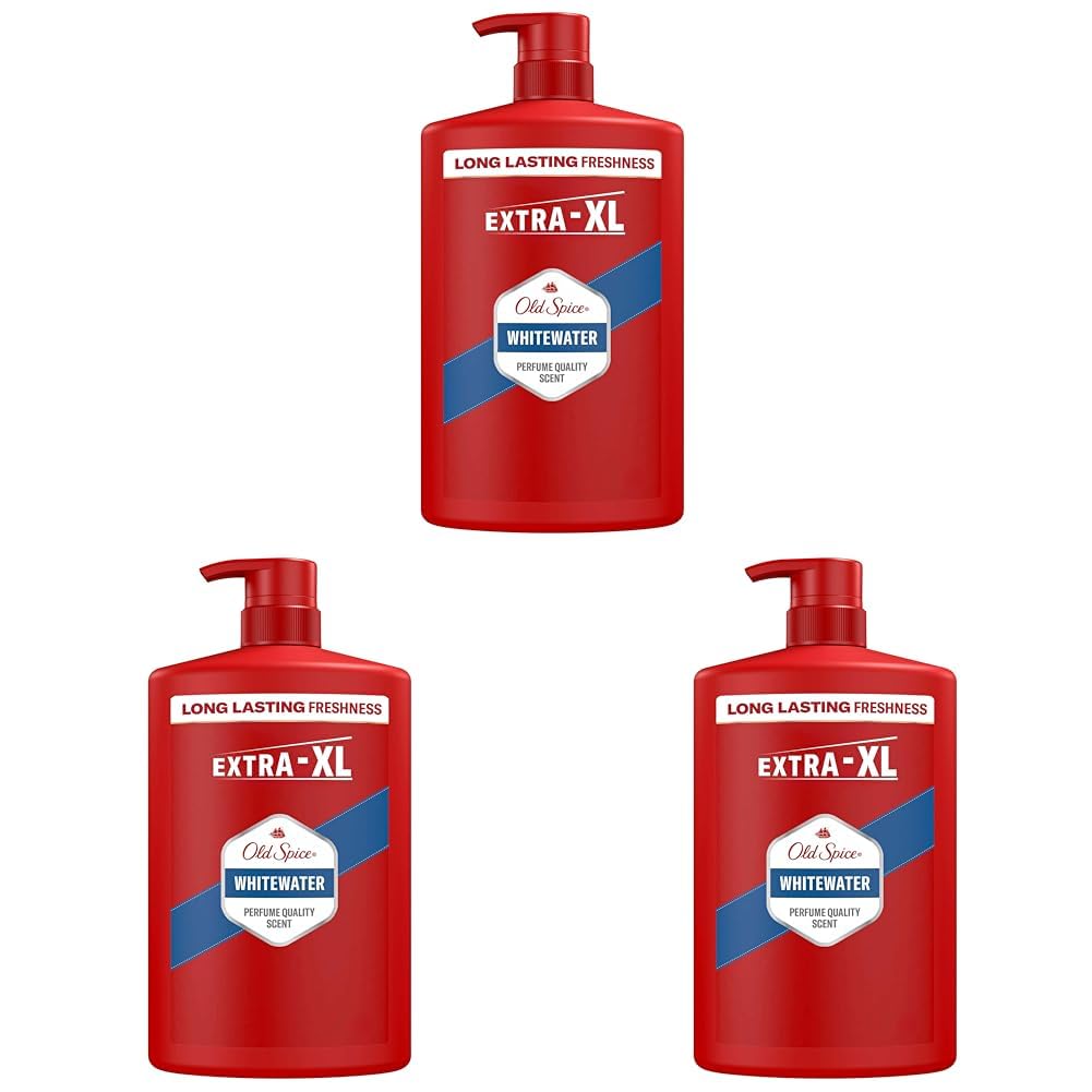 Old Spice Whitewater Erkekler İçin Duş Jeli ve Şampuan 1000 ml Ekstra-XL 3lü paket
