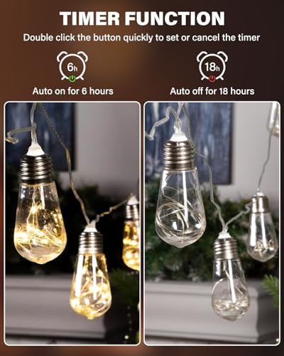 Image of Lustaled 30V Class 2 Power Supply with 5M Extension Cord, 6W Waterproof IP44 LED Transformer Replacement for Christmas String Light Inflatable Decors with 8 Modes, Timer Function