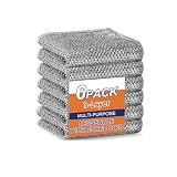 Upgraded 3-Layer Metal Dish Scrubber-6Pcs, No Scratches, Odor-Free, Multi-Purpose Stainless Steel Scouring Pad for Kitchen Cleaning – Dry & Wet Use, for Dishes, Cookware, Sinks, Stove Tops (6PCS)