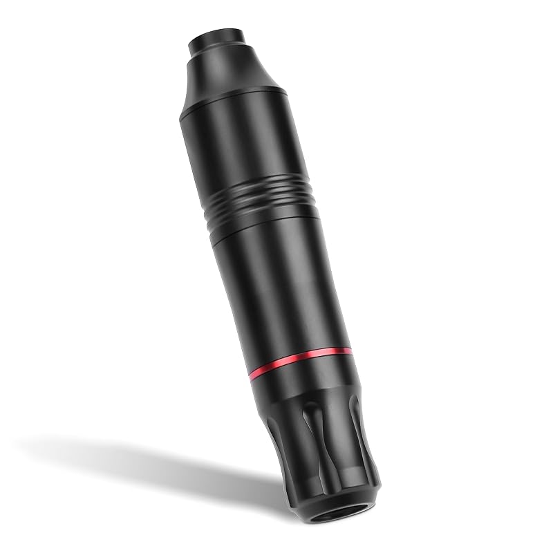 Máquina de tatuagem rotativa ATOMUS estilo caneta com cabo DC, motor de 9000 RPM, liga de zinco, preta
