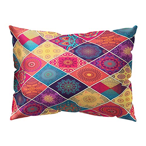 ACEBABY Funda Cojines Almohada de Poliéster Abrazo Rectangular Estilo étnico de la Vendimia Decoración del Hogar Adecuado para Decorar Sofás, Automóviles, Oficinas, Camas, 30x50 cm