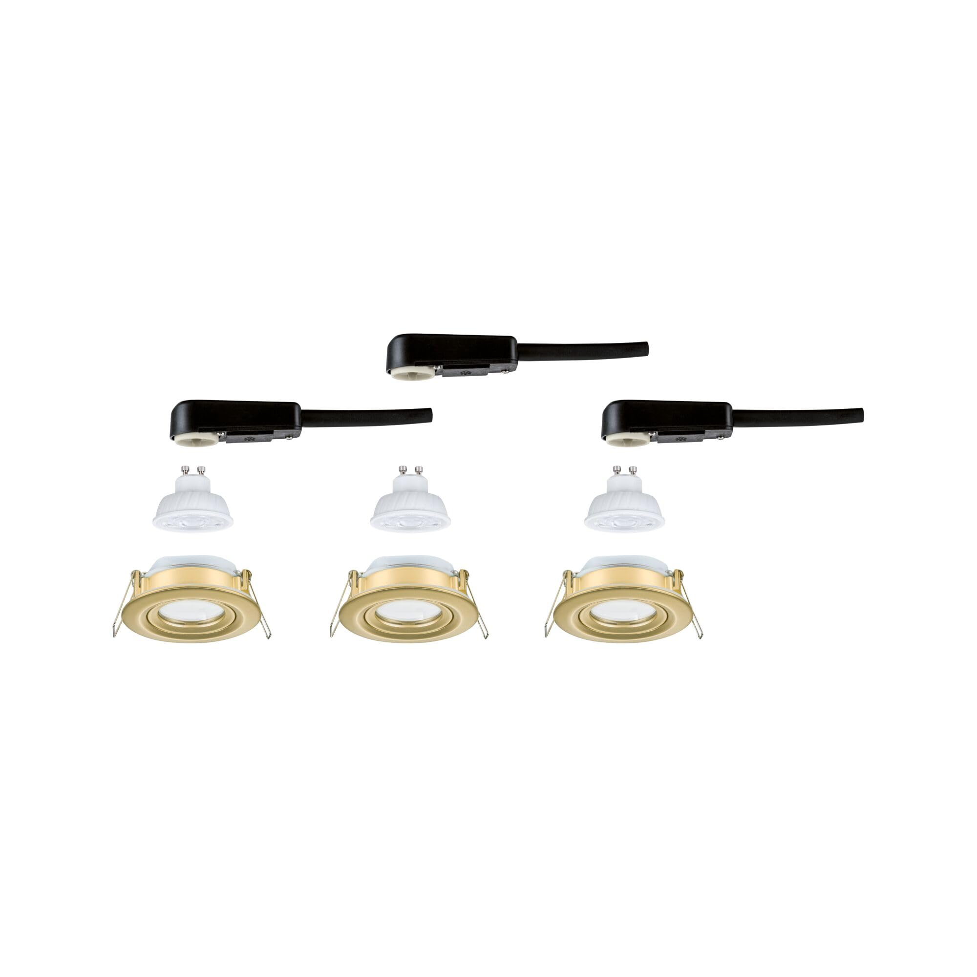 Paulmann LED Einbauleuchte Nova Plus GU10 Flat IP65 93 mm 3x4,9W 3x550lm 230V dimmbar 2700K Gold matt 92419