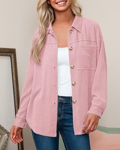 Image of PRETTYGARDEN Women's Textured Oversized Button Down Shirts