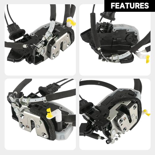 Image of Front Left Driver Side Door Lock Actuator Motor with Cable - Compatible for Nissan Quest 3.5L V6 - Gas 2011-2017 [LE, S, SL, SV, Platinum] - Replace Part 80501-1JA0A
