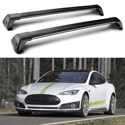 OWUSHFJAG Roof Rack for Tesla Model S Sedan with Pano Roof 2016 2017 2018 2019 2020, Car Roof Rack Cross Bars Rooftop Cargo Carrier Car Accessories