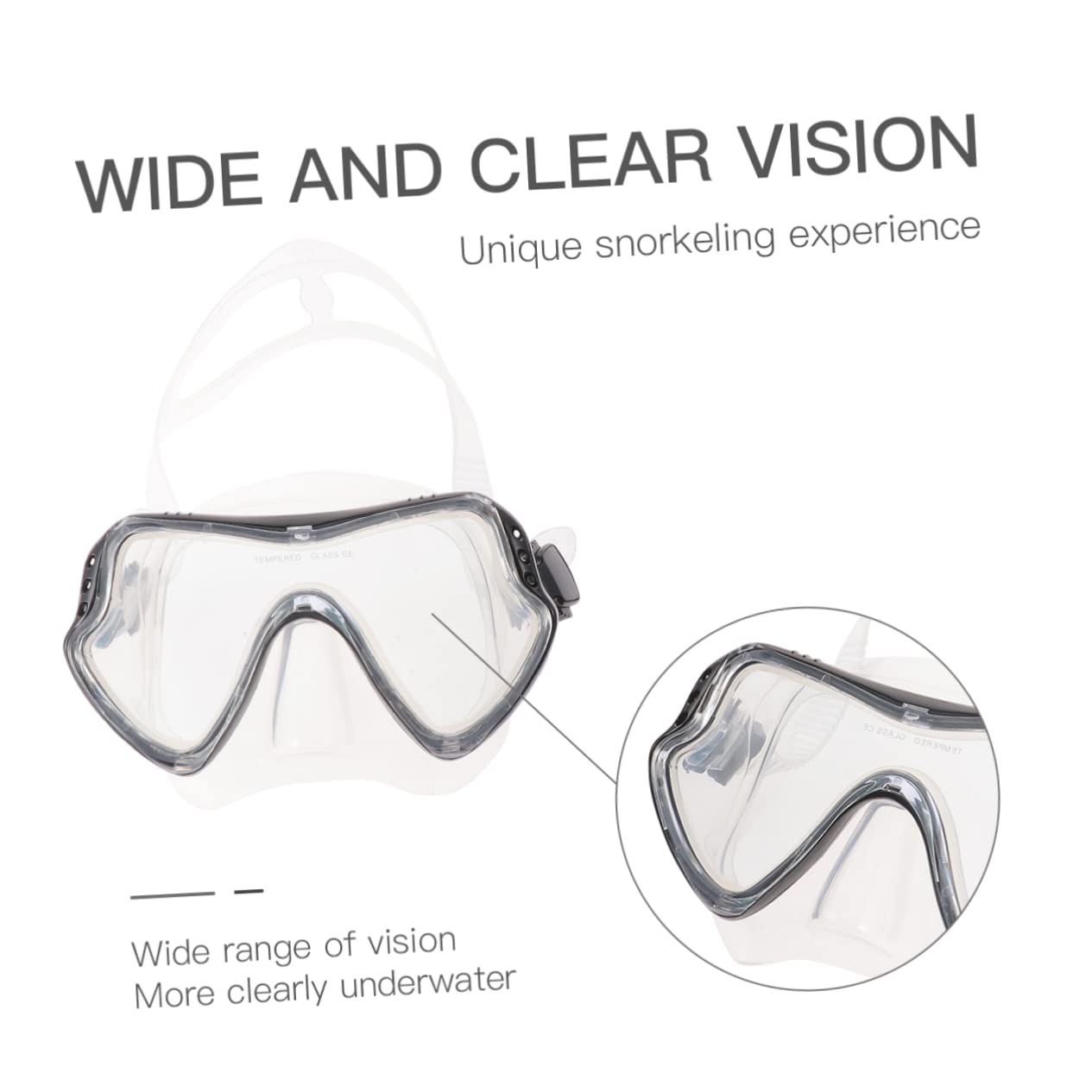Set Maschera da Snorkeling in Silicone Nero per Uomini e Donne | Grande Capacità, Apertura Rapida, per Attività Subacquee e Snorkeling, Completo