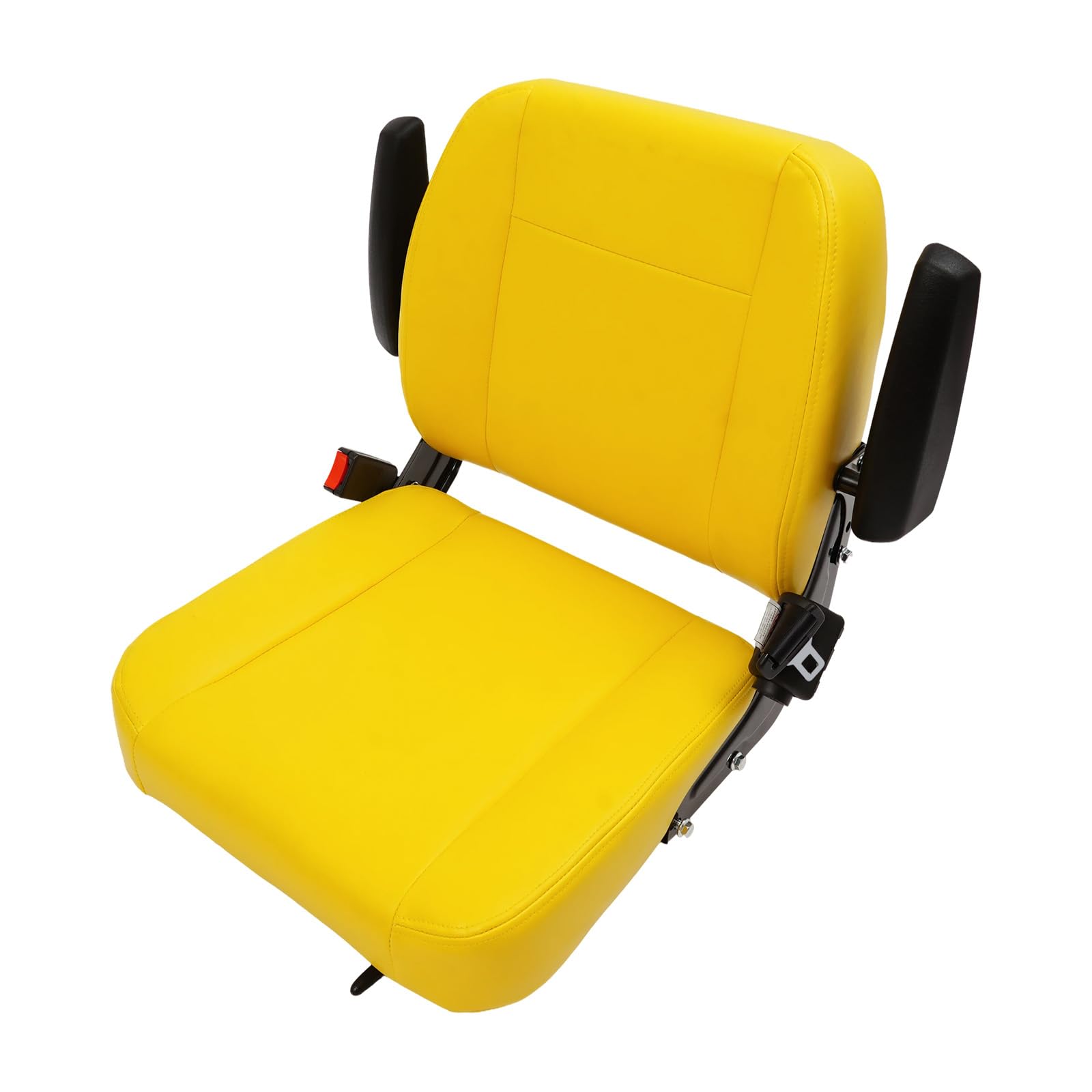 Seggiolino universale per trattore fino a 100 kg, 48 x 48 x 52 cm, regolabile, con braccioli e cintura di sicurezza, sedile per macchine edili, per trattore, tosaerba, carrelli elevatori e macchine da