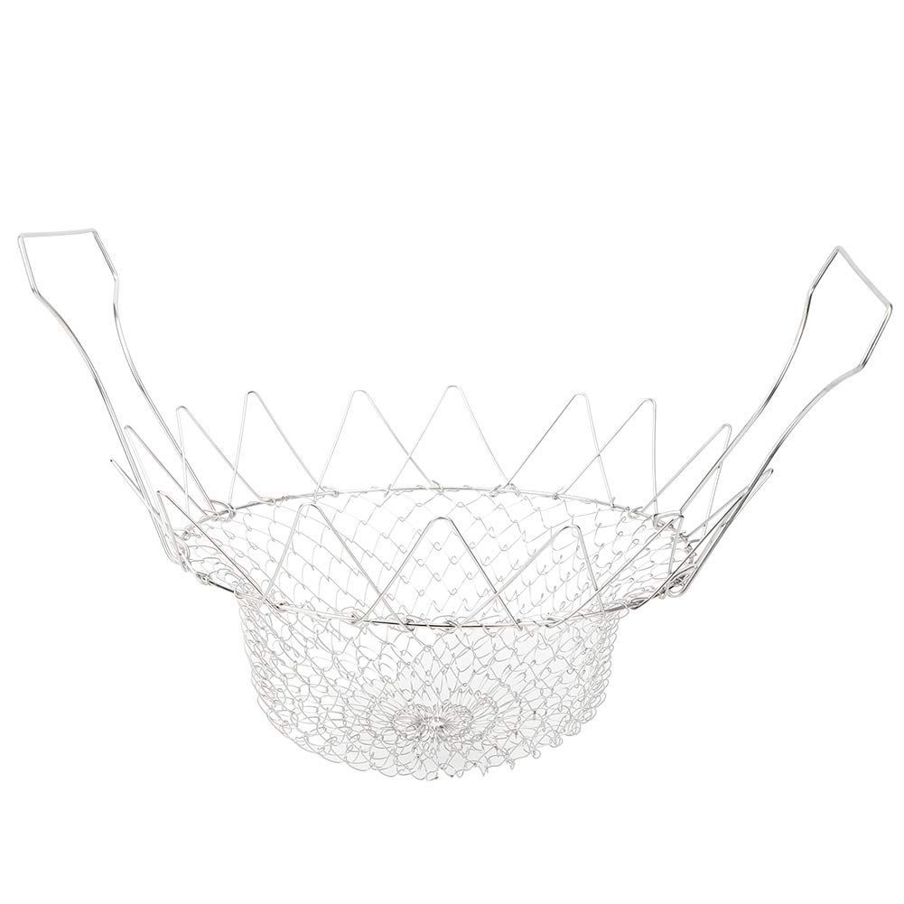 Kitchen Tool, Folding Fry Basket, Strong and Durable Flexible Easy Storage, for Boil/Steam, Deep Fry/Blanch