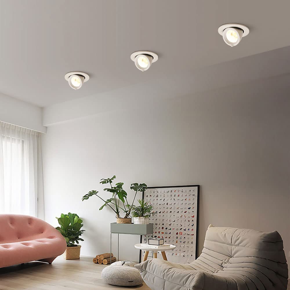 Faretti da soffitto orientabili, faretti da Incasso a Filo, faretti da soffitto Regolabili, faretti LED da Incasso, faretti direzionali per Soggiorno, Illuminazione per Quadri da Galleria