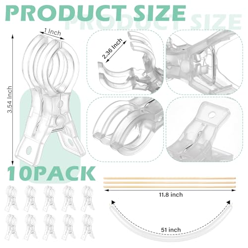 Image of Amyhill 10 Pack 3.5 Inch Balloon Arch Clips 100 Pcs 260 Long Balloons Kit | 3.5 Inch Large Heavy Duty Clip, Plastic Transparent, Clear 260 Long Balloons, For Arch Backdrop Garland, Long Twisting Decor