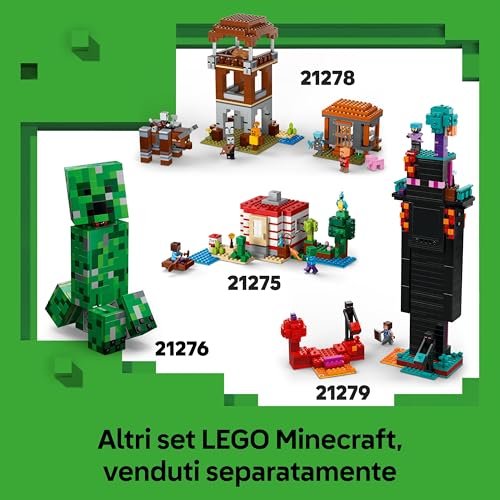 Minecraft La Miniera delle Piccozze - Giocattolo Interattivo da Costruire con Figure di Alex, Minatore e Cavalcatore di Ragno - Regalo per Gamer, Bambini e Bambine da 8 Anni da Collezione - 21277 - Lego - Immagine 6