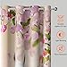 HOSIMA 3D Printed Horses and Floral Curtains, Running Horses Pattern for Living Room Decor, Pink Curtains for Girls Bedroom, 2 Panels, 42W*63H Inch