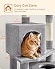 Feandrea Cat Tree, 59.5-Inch Tall Cat Tower, Plush Multi-Level Condo with 5 Scratching Posts, 2 Perches, 2 Caves, Hammock, 2 Pompoms, Light Gray UPCT192W01 #5