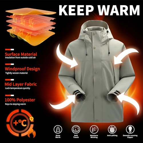 Image of 2024 Autumn New Outdoor Jacket Men's Windproof and Waterproof Hooded Jacket Mountaineering Coat