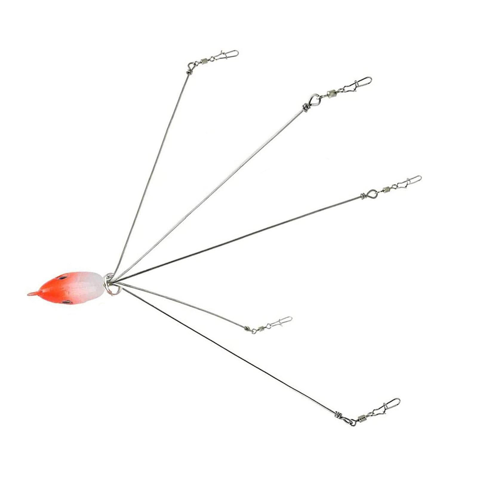 Alabama Umbrella Rigs, 5 Arms Alabama Umbrella Jig Head Fishing Rig Bait Fishing with Snap Swivels for Bass Bait Lure (1#)
