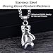 UAIAGM Boxing Necklace for Men Stainless Steel Glove Pendant Gloves Chain Jewelry Charm Boxing Glove Pendant Necklace for Men Punk Style Boxing Glove Chain, Silver